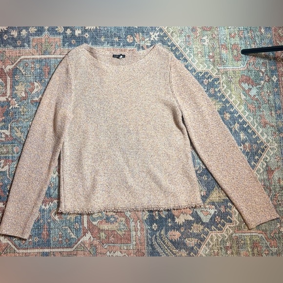 Eileen Fisher Linen & Recycled Cotton Fringe Hem Sweater – Size Medium - Picture 2 of 6